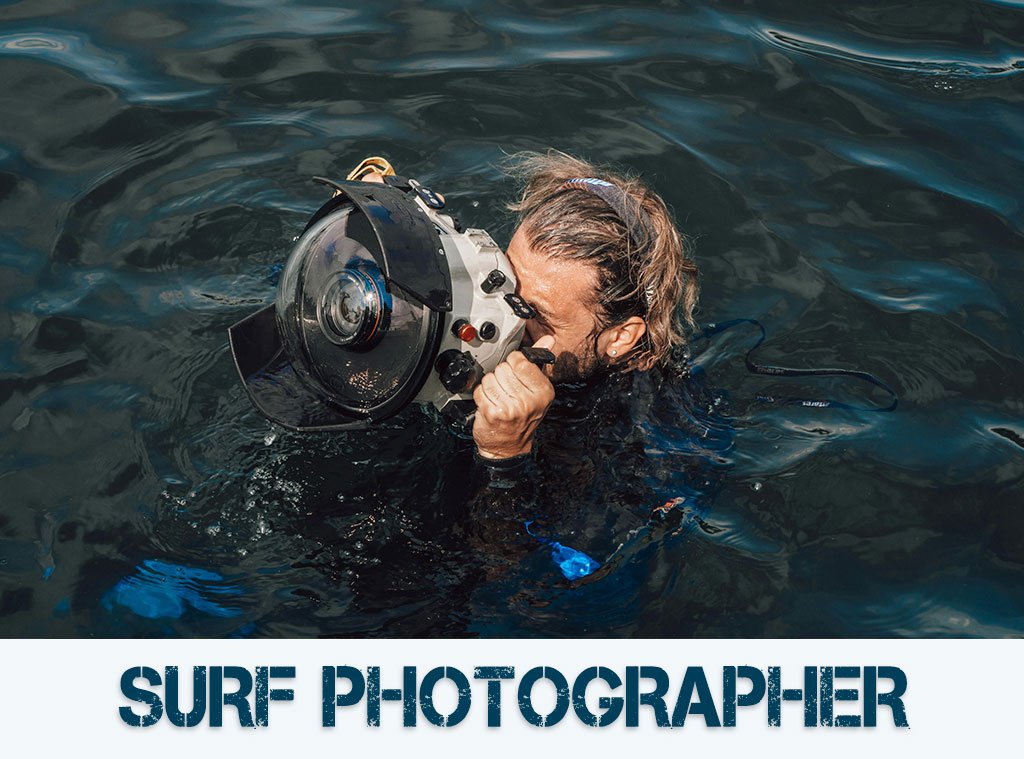 WildMex surf photographer in the water capturing surf action in Mexico.